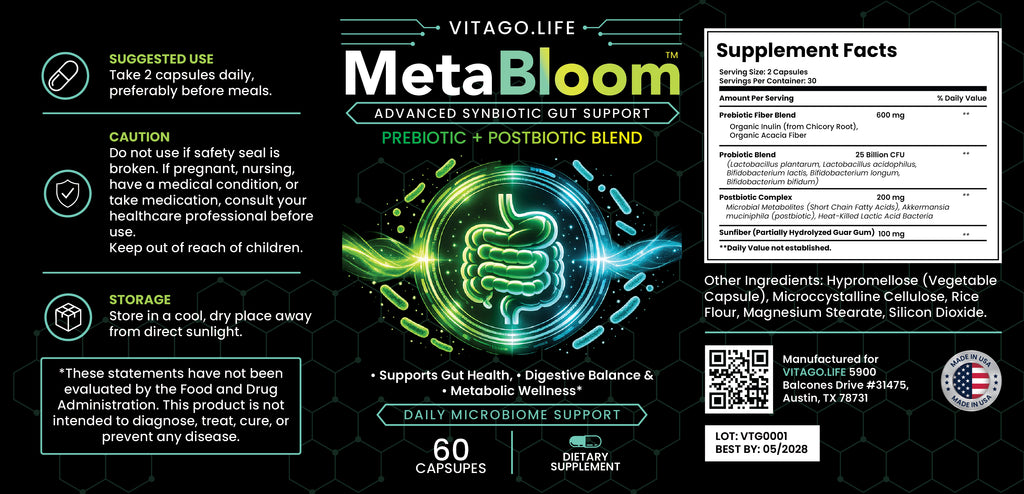 MetaBloom — Advanced Synbiotic Gut Support
