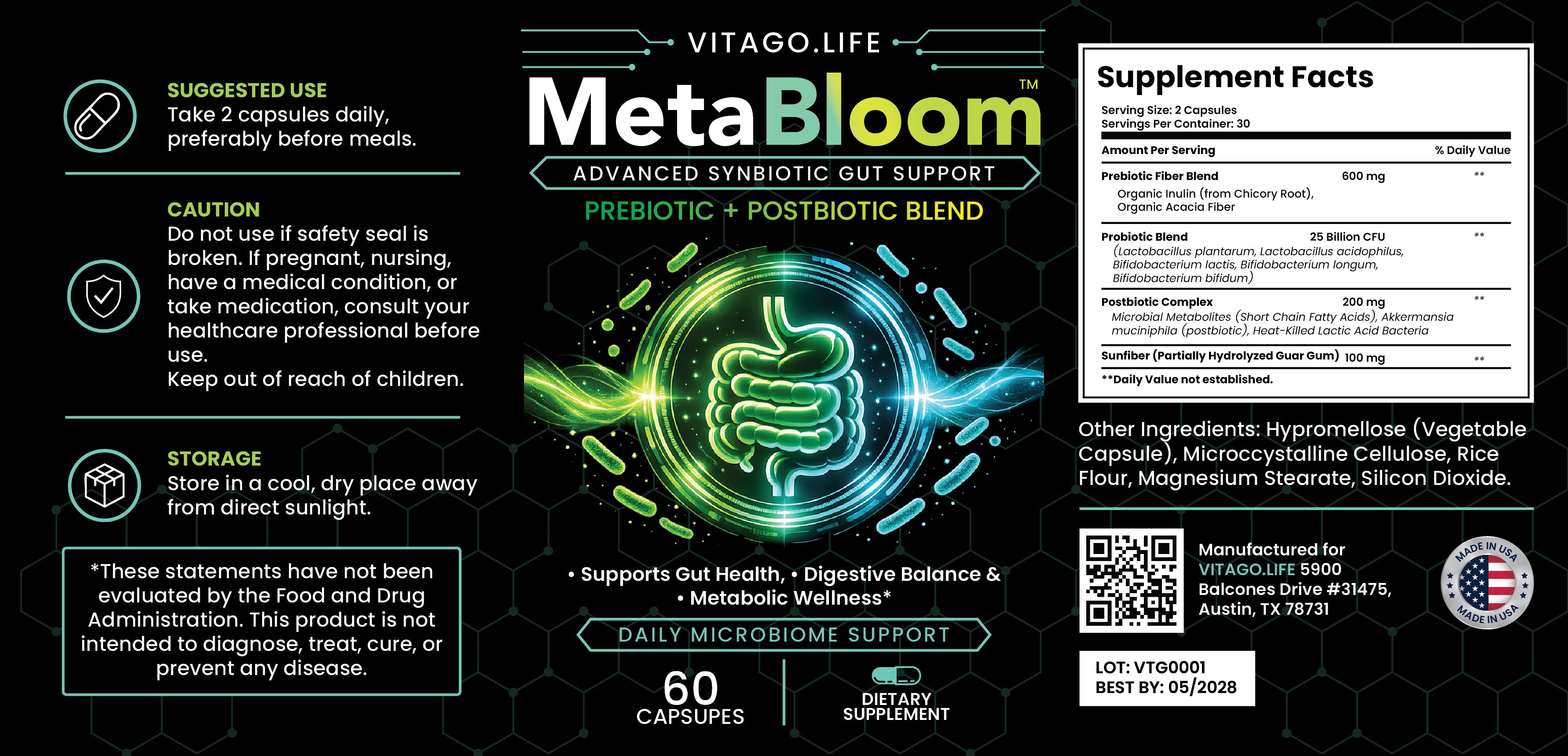 MetaBloom — Advanced Synbiotic Gut Support